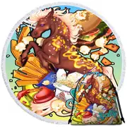Cool Rudicorn Salty Junk Food Round Beach Towel