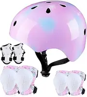 FIODAY Kids Helmet Knee Pads for Kids Unicorn Knee and Elbow Pads Wrist Guards Adjustable Protective Gear Set for Girls Boys Sports Skateboard Inline Skating Scooter