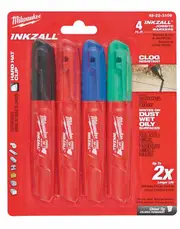 Milwaukee 48223109 - Inkzall Chisel Tip Colored 4 Pieces