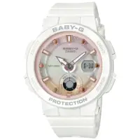 在飛比找momo購物網優惠-【CASIO 卡西歐】Baby-G 海洋渡假 霓虹手錶-白(