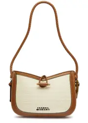 Isabel Marant Vigo Raffia and Leather Shoulder bag - Natural ONE SIZE