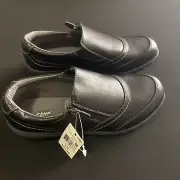 Dr Scholl’s Hyacinth Black Faux Leather Zip Side Slip-On Comfort Shoe, Women's 6
