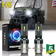 For Kawasaki Mule 600 610 3000 3010 2PCS H6M 80W 6000K LED Headlight White Bulbs