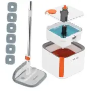 Spin Mop and Bucket Set, Deep Cleaning Mop with Seperate Mop Bucket with 6 Pads