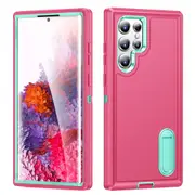MCC Shockproof Samsung Galaxy S23 Ultra Case Cover Heavy Duty with Stand [Magenta+Light Blue]