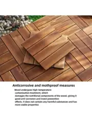 Patio Deck Tiles 36 Sq Ft 12x12 Inch Hardwood Interlocking Outdoor Waterproof