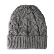 Elle Women's/Ladie's Cable Knitted Acrylic Beanie Warm Cosy Stretch Hat/Cap Grey
