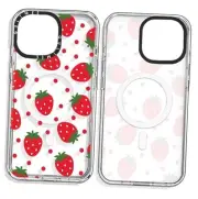 Magnetic for iPhone 14 Pro Case iPhone 14 Pro 6.1 inch Cute Red Strawberry