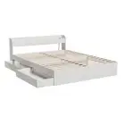 Bed Frame Double Size Mattress Base with Charging Ports Storage Drawers H-ABC