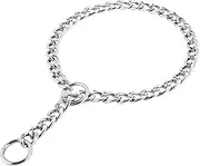 PETTOM Choke Chain Dog Collar Strong Dog Chain Collars for Small Dogs/No Pull Iron Metal Dog Check Chain Collar for Outdoor Training - S Diameter 3.0mm Length 50cm
