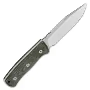 QSP Knives Bison Fixed Blade 134-C Knife D2 Semi-Steel & Green Micarta