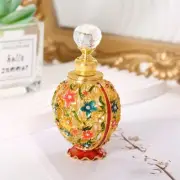 10ml Empty Perfume Bottle Flat Flower Pattern Mirror Bookshelf Decor Ornament