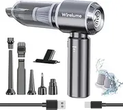 Handheld Vacuum Cleaner 15000Pa Strong Cyclonic Suction Blowing Brushless Motor Cordless Portable Car Vacuum Rechargable Lightweight for Pet Hair Vehicle Home Office Grey