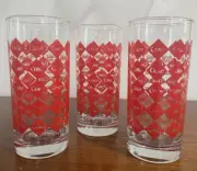Coke Coca Cola Multi Diamond design Coke glasses Set of 3 NEW!
