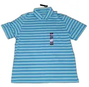 Men's XL Performance Polo Shirt Berkley Jenson Carribean Blue Multi Stripe NEW