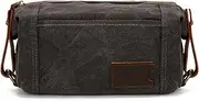 [VKEID] Mens Clutch Bag Men's Cosmetic Bag Travel Clutch Oil Waxed Canvas Wash Bag Vintage Clutch Wristlet Bag Men Wrist Bag (Color : Black, Size : 27x9x13cm)
