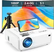 Smart Projector Electric Keystone 6D/4P VOPLLS Electric Focus 25000 Lumen Projector 4K Supported, WiFi6 Bluetooth Full HD 1080P Video Projector Home Cinema/Outdoor Projector for Mobile Phone/Laptop