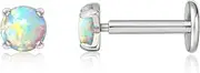 [limerencia] G23 Hypoallergenic 18g Flat Back Stud Earrings | F136 Implant Grade Titanium Press Fit Threadless Push Pop in Cartilage Helix Labret Lip Monroe Tragus Piercing Studs