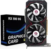 GPVHOSO Radeon RX 590 8GB GEM Graphics Card, 2304SP 1469MHz GDDR5 256bit, RX590 GPU 8K Video Card with Dual Cooling Fan, HDMI, DP, DVI-Output, PCIE 3.0 * 16 for Computer Gaming and Office
