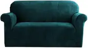 Artiss Sofa Cover, 2 Seater Couch Lounge Covers Stretch Armchair Slipcover Protector Home Living Room Furniture, Soft Velvet Highly Stretchable Anti-Slip Machine Washable Green