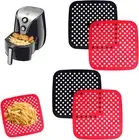 4 Pack Air Fryer Mat, Air Fryer Liners Food Grade Reusable Silicone Liners fo...