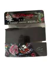 Ed Hardy Men's Adjustable Canvas Belt Set 2 Reversible Webbings 1 Buckle NEW $42