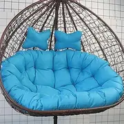 2 Persons Hammock Swing Chair Cushion, Double Egg Chair Pads，Hanging Basket Seat Cushion Pillow, for Patio, Bedroom, Garden and Balcony(Blue)
