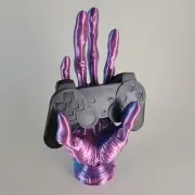 6-Finger Blue & Rose Red Alien Hand Controller Holder Ultimate Gaming Home Décor