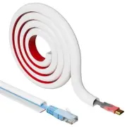 Cord Hider Raceway Kit, 118 inch Wall Cable Hider for 1 Cable, Silicone Mater...