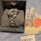 GUESS Rhinestone Silver-Tone Multifunction Watch