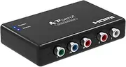 Component to HDMI Converter, PORTTA RGB to HDMI Adapter, 5 RCA YPbPr to HDMI Video Converter, Support 1080p 60Hz Compatible with PS2, PS3, Xbox 360, DVD, Wii, HDTV, Monitor, Projector