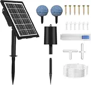 Solar Air Pump for Fish Pond,Solar Pond Oxygenator - 3 Working Modes, Waterproof Oxygenator with Pipe and Air Bubble Stone for Aquarium Fish Tank