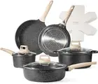CAROTE 12Pcs Pots and Pans Set Non Stick, Cookware Sets Induction Cookware Grani