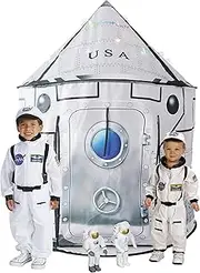 LimitlessFunN Space Rocketship Play Tent for Kids with Star Lights & Carrying Case [ Pop Up Portable Glow in The Dark ] Children Castle Playhouse for Boys & Girls, Indoor & Outdoor Use