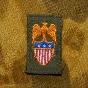 1960s era US Army 3 Star Aide de Camp Officer BOS OD Sateen Cloth Collar Badge