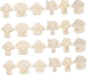 CORHAD Create Unique Decor 25pcs Blank Mushroom Wood Slices for DIY Decor Projects