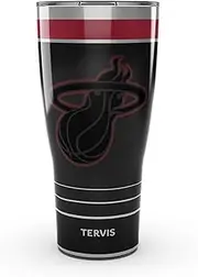 Tervis Traveler NBA Miami Heat - Night Game Triple Walled Insulated Tumbler Travel Cup Keeps Drinks Cold & Hot, 30oz, Stainless Steel