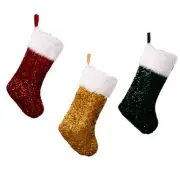 Sparkling Sequin Xmas Sock Sack Gift Bag for Tree Decoration Christmas Ornament