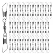 50pcs Swivels Fishing Lures Hook Connector with Double Snaps & Pin