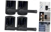 Keyless Entry Door Lock, Keypad Door Lock with Handle, Matte Black 4 Pack