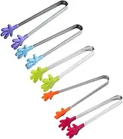 NAMOARLY and Girls Tongs Silicone Hand Shape Food Tongs Mini Serving Tweezers Sugar Cube Tongs Non-Slip for Toddlers