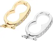 BEBEMOKO 2pcs Jewelry Peanut Buckle Necklace Clip Necklaces Silver Pendants Bangles Pearl Charms Necklace Layering Clasps Clasp for Bracelet Silver Bail Pin Silver Locket Echancer Copper