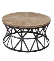 Round Handmade Wrought Iron Wedge Coffee Table