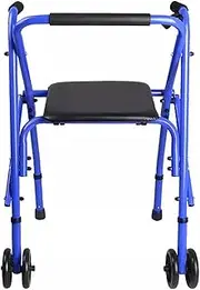Foldable Rollator Walker with Seat - Lightweight Rolling Walker for Adults, Seniors, and Elderly, Collapsable Travel Walker with Wheels, Height Adjustable