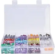 Car Fuse Blade Set 528Pcs Small Blade Fuse Kit 2A to 40A 11 Types Quick Blow Automotive Fuses with Storage Box and Fuse Puller for Vehicle Electrical Protection