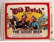Old Dutch Brand Beer Bottle Label Cumberland Md