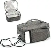 Taiping Lake Portable Oven Heated Lunch Box Personal Mini Oven Food Warmer Lunch Box for Car Office Home Kitchen Travel Outdoor Camping Picnic Family Gathering, 1 Heated Bag,Battery Not Include, Gray