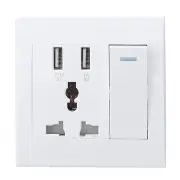 10A Dual Usb Plug Power Socket Wall Ac Dc Charger Switch Outlet Adapter Port