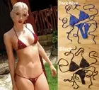 Crochet Mini Bikini Set G Thong String Beach Micro Swimwear Cotton Sexy Lingerie