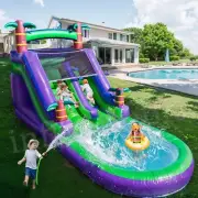 6.4M Commercial Tropical Inflatable Bounce House Water Slide for Park + Blower
